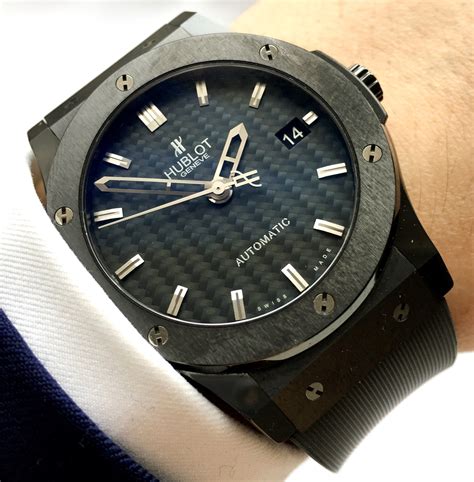 hublot classic fusion 45mm titanium black dial|Hublot classic fusion review.